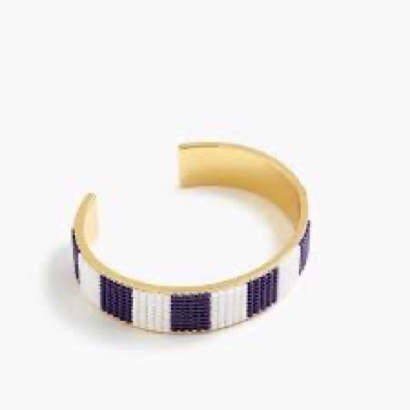 3/$20 Alison Lou X J. Crew Purple White Beaded Cuff Bracelet